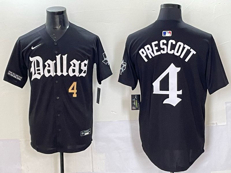 Men 2025 Nike Dallas Cowboys #4 Prescott Black 5th generation Joint Name Limited NFL Jersey 04->dallas cowboys->NFL Jersey